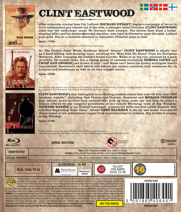 CLINT EASTWOOD WESTERN COLLECTION (3 disc) - Blu-ray